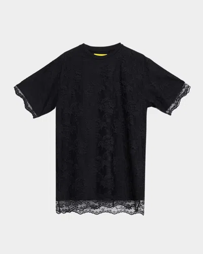 Marques' Almeida Relaxed-fit Lace T-shirt In Black