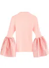 Marques' Almeida Ribbed Stretch-cotton And Taffeta Top In Pink