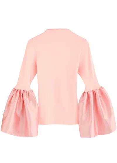 Marques' Almeida Ribbed Stretch-cotton And Taffeta Top In Pink