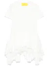 Marques' Almeida Cotton Top With Flared Hem And Lace Layers In White