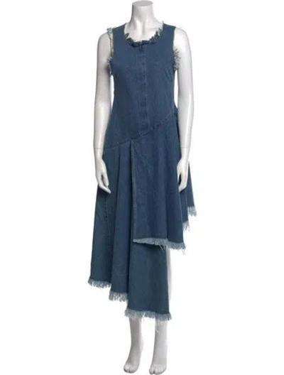 Pre-owned Marques' Almeida Scoop Neck Long Dress In Blue