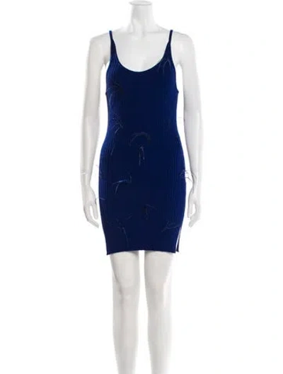 Pre-owned Marques' Almeida Scoop Neck Mini Dress In Blue