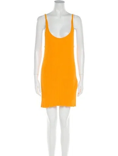 Pre-owned Marques' Almeida Scoop Neck Mini Dress In Orange