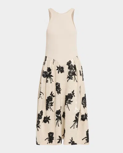 Marques' Almeida Sequined Rib-jersey Midi Tank Dress