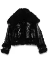 MARQUES' ALMEIDA SHEARLING-TRIM LEATHER JACKET