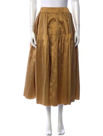 Pre-owned Marques' Almeida Silk Long Skirt In Gold