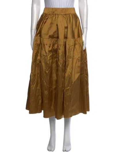 Pre-owned Marques' Almeida Silk Long Skirt In Gold