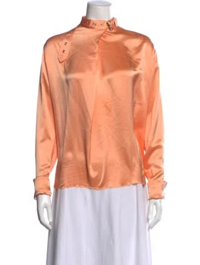 Pre-owned Marques' Almeida Silk Long Sleeve Blouse In Orange