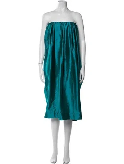 Pre-owned Marques' Almeida Silk Midi Length Dress In Blue