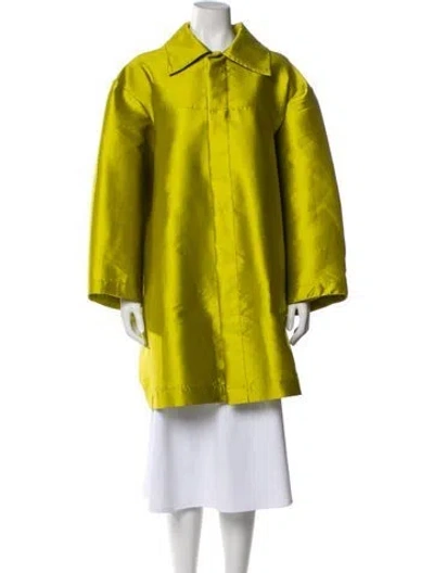 Pre-owned Marques' Almeida Solid Coat In Green