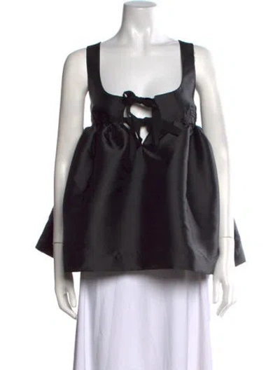 Pre-owned Marques' Almeida Square Neckline Sleeveless Top In Black