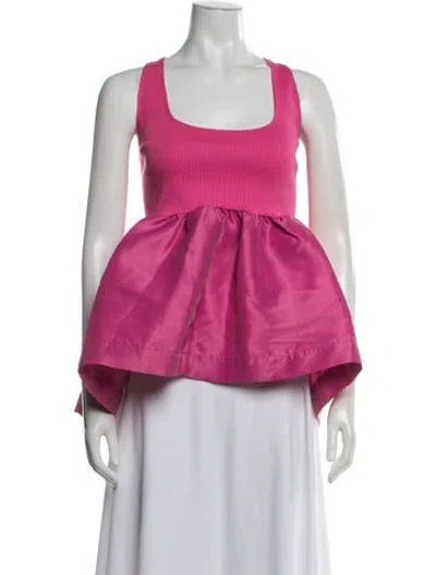 Pre-owned Marques' Almeida Square Neckline Sleeveless Top In Pink