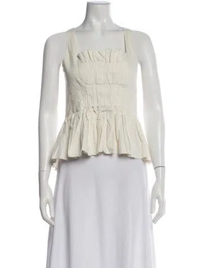 Pre-owned Marques' Almeida Square Neckline Sleeveless Top In White