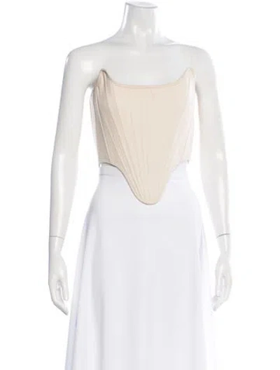Pre-owned Marques' Almeida Strapless Top In Neutral