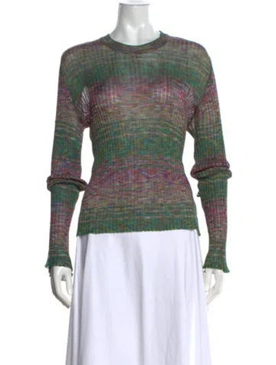 Pre-owned Marques' Almeida Striped Crew Neck Top In Green