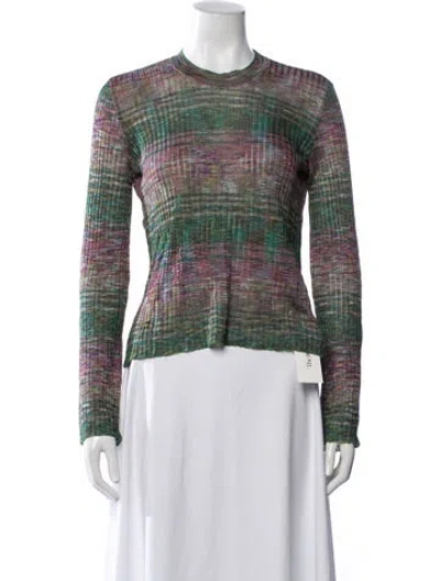 Pre-owned Marques' Almeida Striped Crew Neck Top In Green
