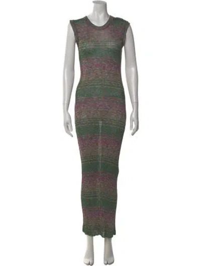 Pre-owned Marques' Almeida Striped Long Dress In Pink