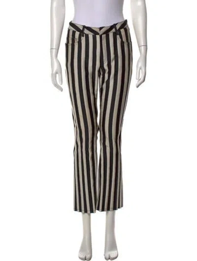 Pre-owned Marques' Almeida Striped Wide Leg Pants In Black
