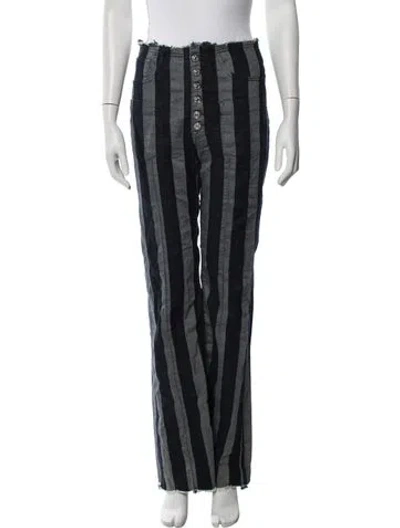 Pre-owned Marques' Almeida Striped Wide Leg Pants In Blue