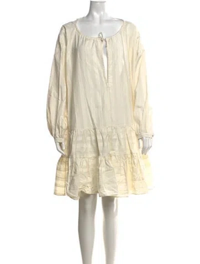 Pre-owned Marques' Almeida Tie Neck Mini Dress In Neutrals