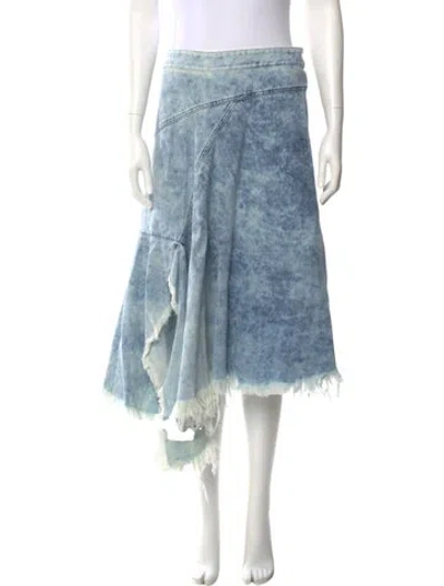 Pre-owned Marques' Almeida Tie-dye Print Midi Length Skirt In Blue