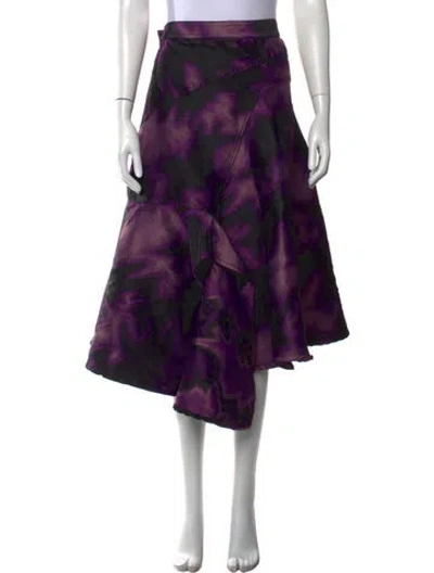 Pre-owned Marques' Almeida Tie-dye Print Midi Length Skirt In Purple