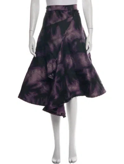 Pre-owned Marques' Almeida Tie-dye Print Midi Length Skirt In Purple