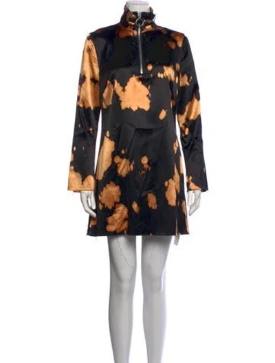 Pre-owned Marques' Almeida Tie-dye Print Mini Dress In Black