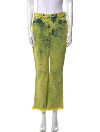 Pre-owned Marques' Almeida Tie-dye Print Wide Leg Pants In Yellow