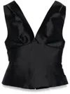 Marques' Almeida Marques Almeida Draped Off Shoulder Black Top In Black