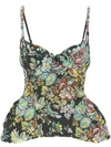 Marques' Almeida Jacquard Sculpted Top In Red