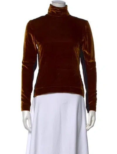 Pre-owned Marques' Almeida Turtleneck Long Sleeve Top In Brown