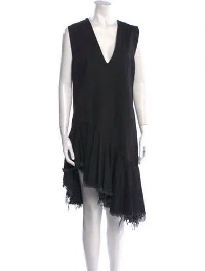 Pre-owned Marques' Almeida V-neck Knee-length Dress In Black