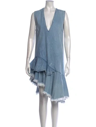 Pre-owned Marques' Almeida V-neck Mini Dress In Blue