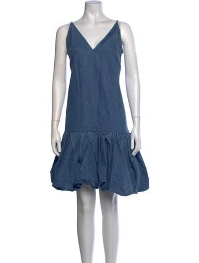 Pre-owned Marques' Almeida V-neck Mini Dress In Blue