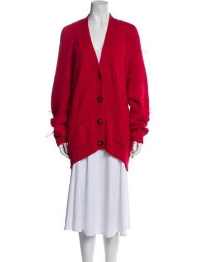 Pre-owned Marques' Almeida V-neck Sweater In Red