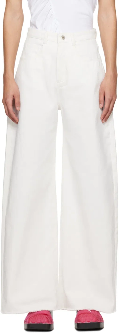 Marques' Almeida White Boyfriend Jeans