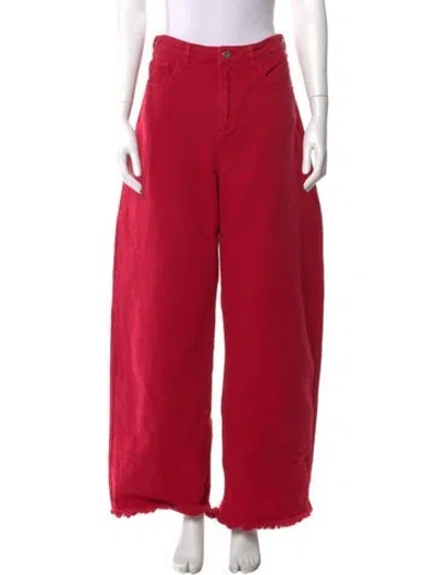Pre-owned Marques' Almeida Wide Leg Pants In Red