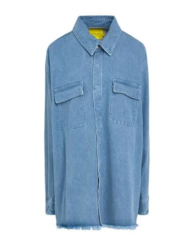 Marques' Almeida Woman Denim Shirt Blue Size 4 Refibra, Recycled Cotton, Organic Cotton