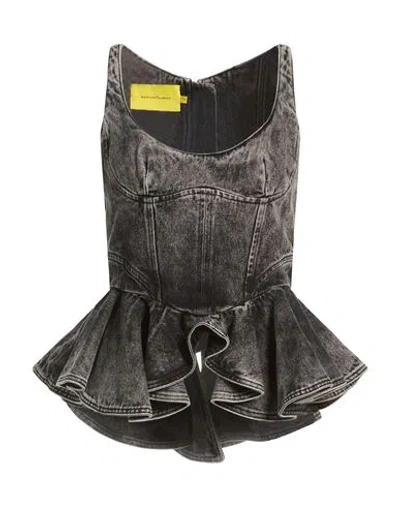 Marques' Almeida Woman Top Black Size 8 Organic Cotton