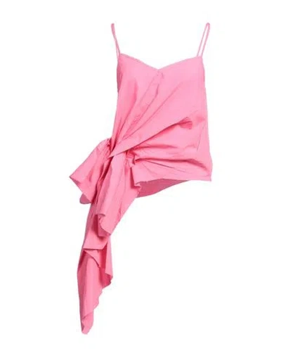 Marques' Almeida Woman Top Fuchsia Size 2 Organic Cotton In Pink