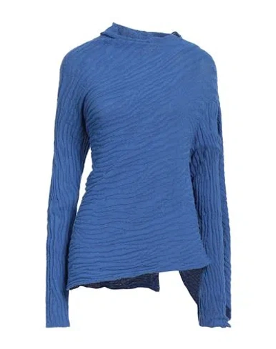 Marques' Almeida Woman Turtleneck Azure Size M Recycled Cotton In Blue