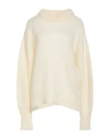 Marques' Almeida Woman Turtleneck Cream Size M Mohair Wool, Nylon In Neutral