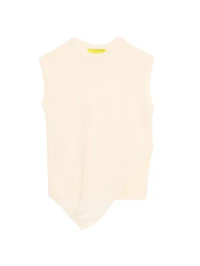 Marques' Almeida Women's Asymmetric Knit Lace Top In Neutral