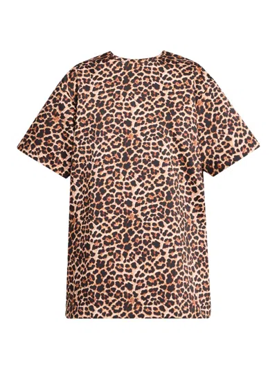 Marques' Almeida Women's Leopard-printed Bonded Satin T-shirt Dress In Brown