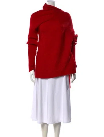 Pre-owned Marques' Almeida Wool Turtleneck Sweater In Red