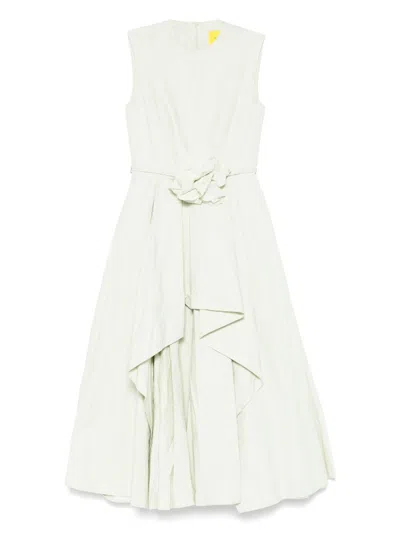 Marques' Almeida Wrinkled Cotton Midi Dress In Green