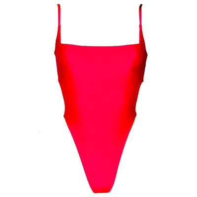 Marquise Swim Women's Bikini One Piece - Imaan Balisier "pink" Adjustable In Red