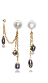 Marquise Swim Women's Blue / White / Gold Once Upon A Time - Tale Three - Pearl & Gold Earrings