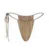 Marquise Swim Women's Brown Bikini Bottom Canvas String - Cappuccino In Brown